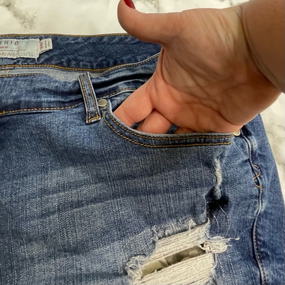 Torrid distressed denim shorts camo accents 20 - Picture 5 of 13